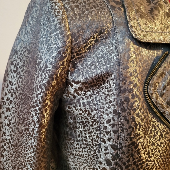 Metallic Cheetah Moto Jacket - Picture 2 of 3